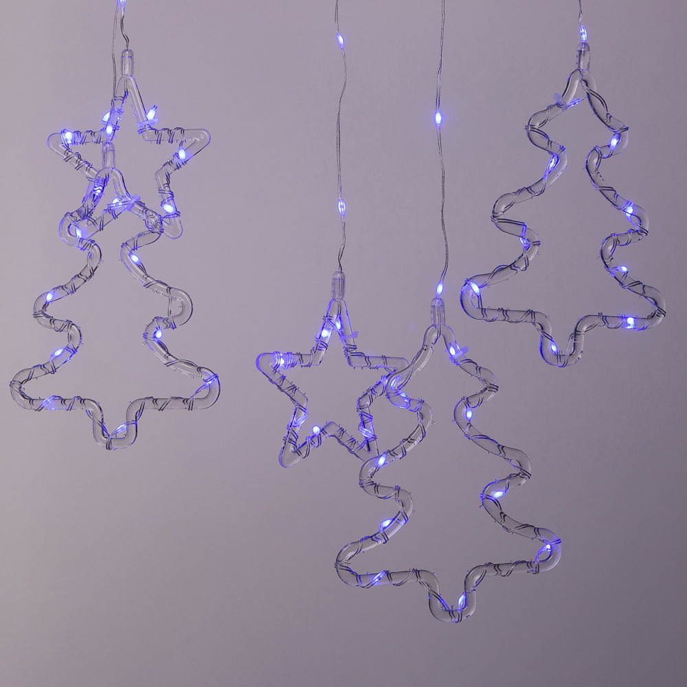 Garlando Гірлянда штора світлодіодна GarlandoPro зірка та ялинка 120LED 3х0,9 м 8 режимів Синій Київ - фото 7