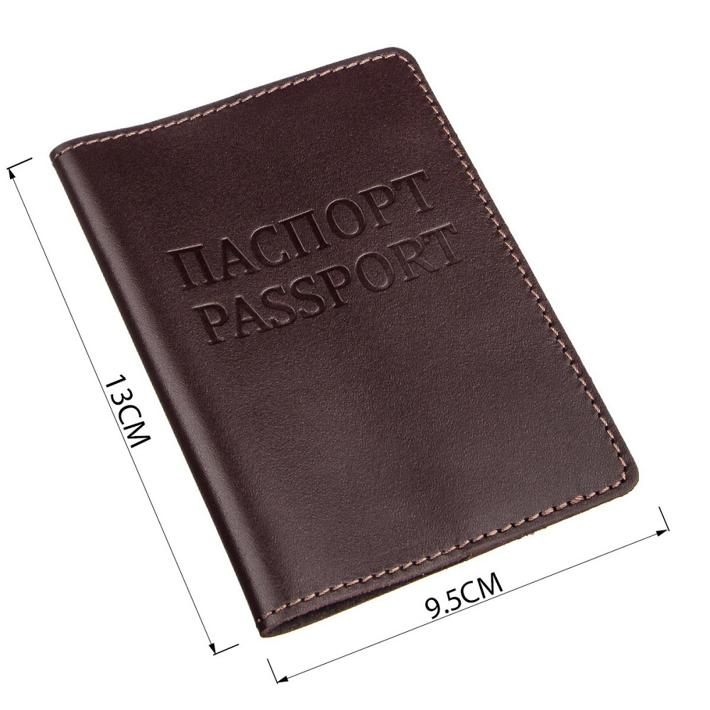 Кожаная обложка на паспорт с надписью SHVIGEL 13976 Коричневая Киев - изображение 5