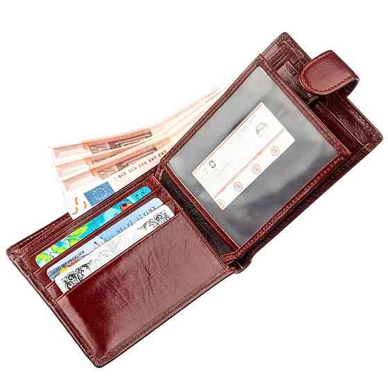 Компактний чоловічий гаманець Коричневий (Boston) Київ