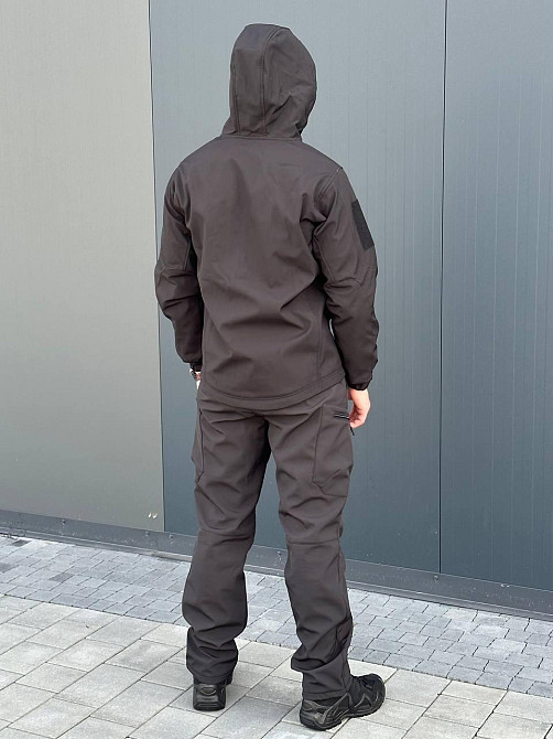 Тактическая ветрозащитная куртка черная осенняя штурмовая водоотталкивающая куртка для военнослужащих   WAR Львов - изображение 3