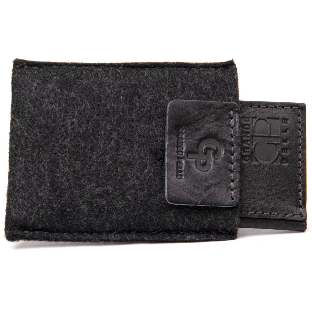 Кожаная небольшая визитница Черный (GRANDE PELLE) Киев - изображение 1