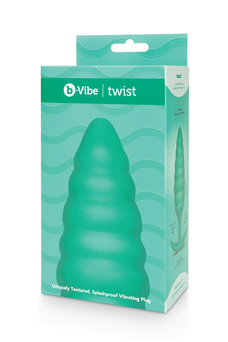 Анальная пробка с вибрацией, рельефная B-VIBE-TEXTURE PLUG TWIST, зеленая Sex Aura Киев - изображение 8