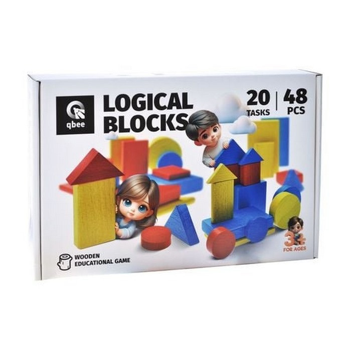 Дерев'яна розвиваюча гра "Логічні блоки Дьенеша" QB700-006, 48 елементів Вінниця - фото 1