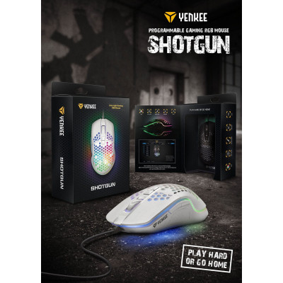 Мишка YENKEE YMS 3030WE Shotgun USB White (45015502) Вінниця - фото 9