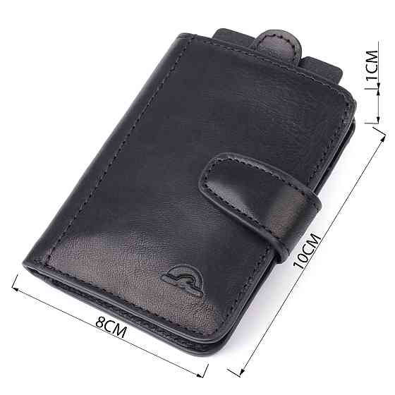 Вместительный картхолдер из натуральной кожи Tony Perotti 20899_1 (3796 nero) Черный Киев