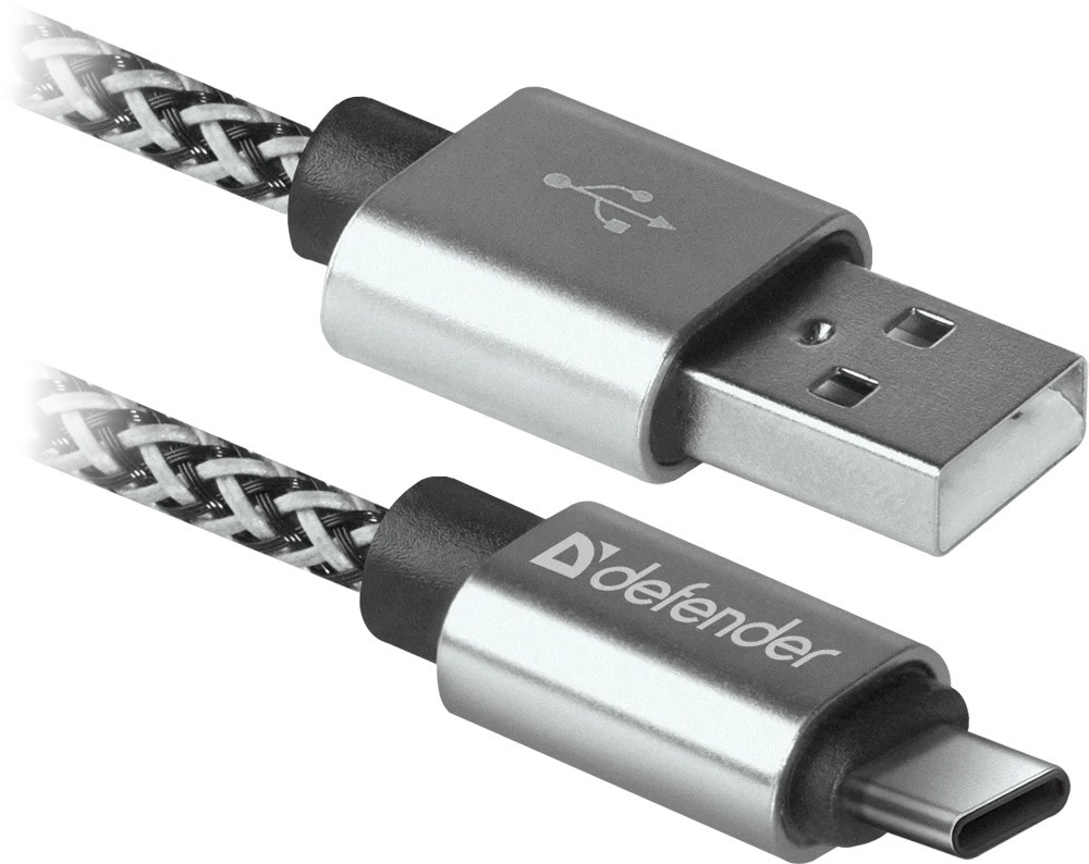Кабель USB 2.0 AM-Type-C M, 1.0 м, білий, 09-03T PRO Defender Вінниця - фото 1