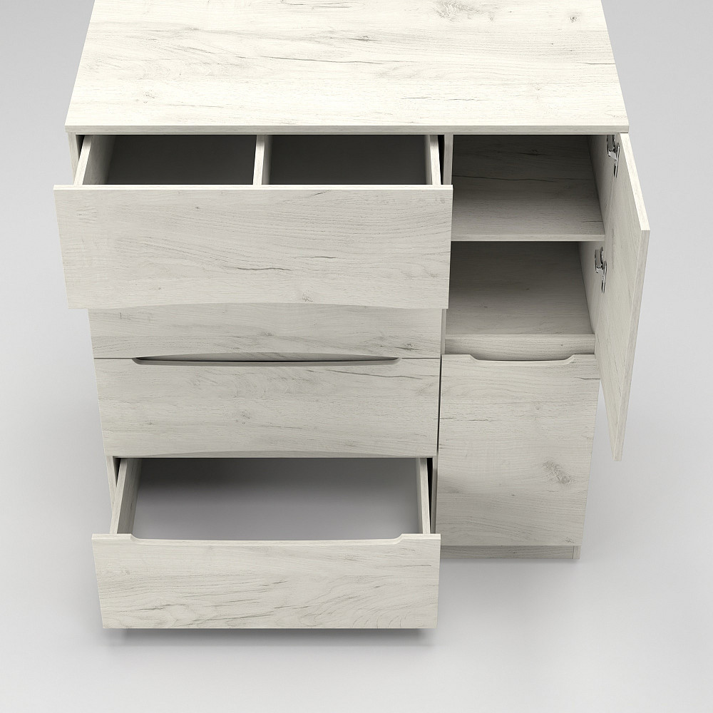 Комод Дельта №2, Дуб Крафт Білий, 1090/610/1200 Львов - изображение 3