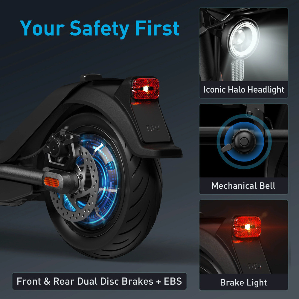 Електросамокат NIU KQi3 Pro Black 9.5", 350(700)W, 10.4Ah, 50km, 25km/h, 20%, App, 20,3 kg Одеса - фото 8