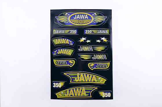 Наклейки (набір) мотоцикл Ява (33х22см, чорні) Мукачево