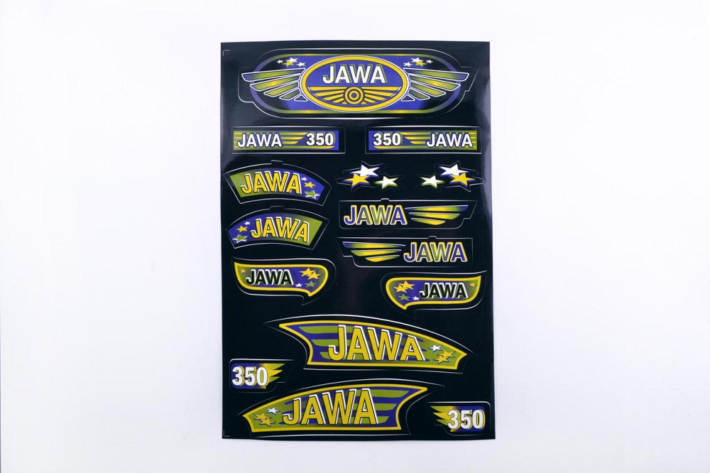 Наклейки (набор) мотоцикл Ява (33х22см, черные) Мукачево - изображение 1