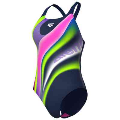Купальник Arena Water Fluids Swimsuit Swim Pro 008837-570 Темно-синій/Рожевий/Салатовий 34 (3468337533269) Вінниця