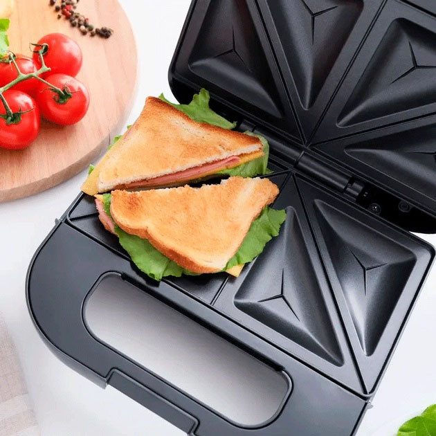 Бутербродниця на подарунок MAGIO MG-375, Сендвічниця побутова, бутербродниці настільний гриль AH-25 Івано-Франківськ - фото 7