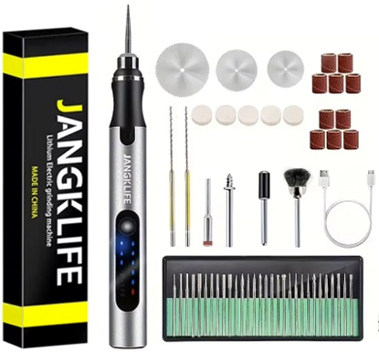 Ручка гравіювальна акумуляторна JangKlife E-108 з набором насадок Вінниця - фото 2