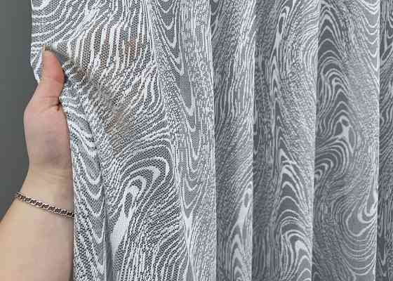 Тюль VR-Textil 1975т Жакард Сірий з білим 400х270 см (42-1001) Київ