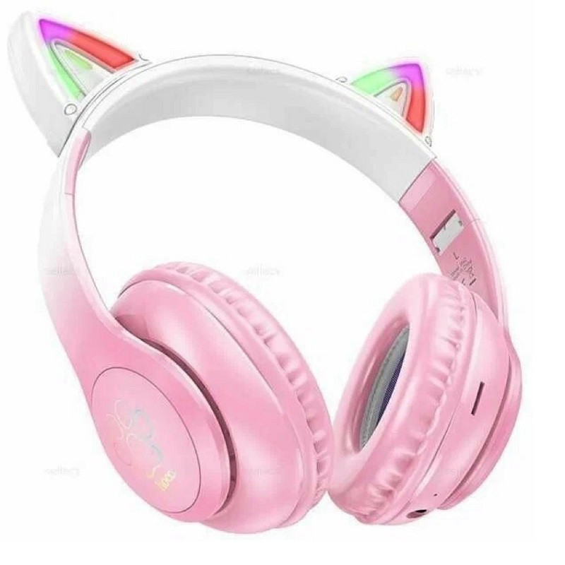 Бездротові накладні навушники HOCO W42 Cat ears BT headphones Cherry Blossom Київ - фото 3