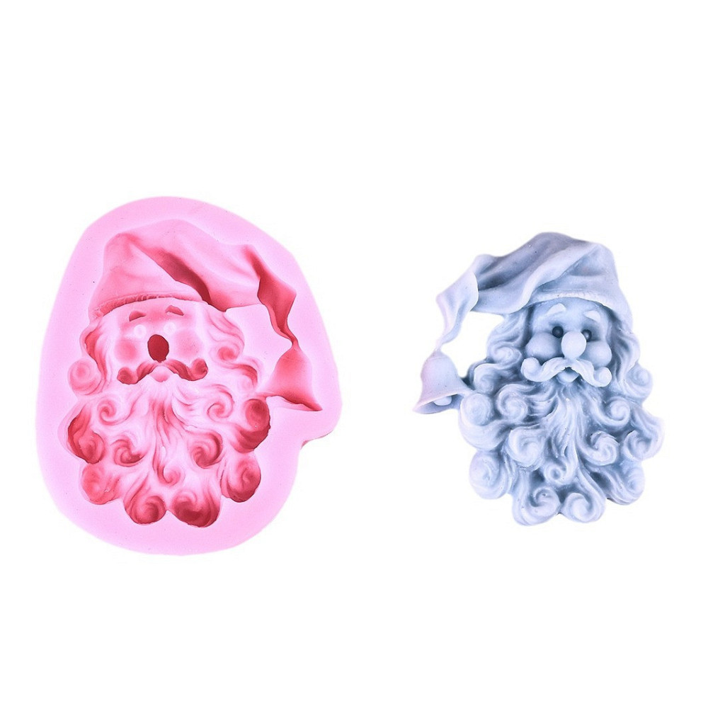 Молд силиконовый Дед Мороз 82 на 69 мм розовый Киев - изображение 4