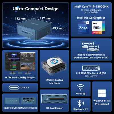 Комп'ютер GEEKOM Mini IT13 2025 Edition / i9-13900HK, 32, 2TB, W11Pro (GMIT13I913900HK-322-EU) Вінниця