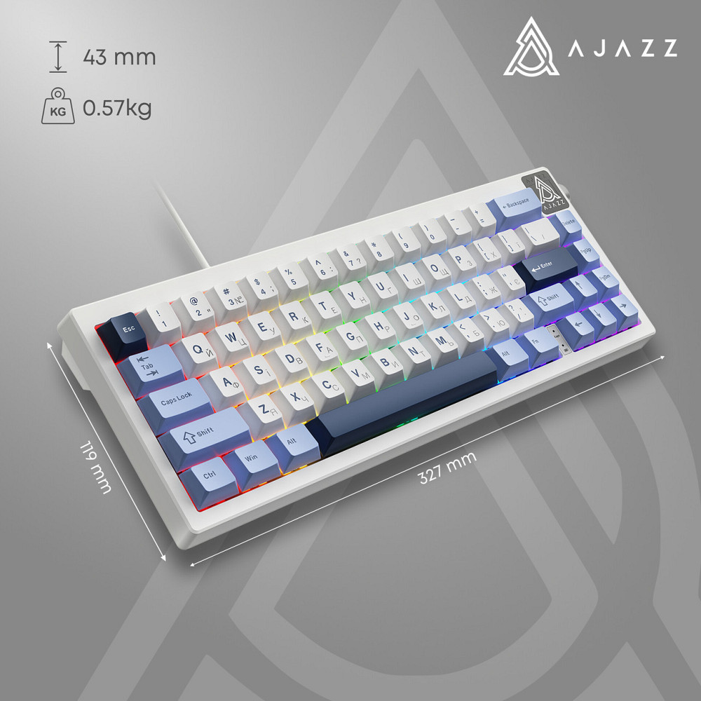 Клавіатура Ajazz AK650 Sea Salt Switch White USB-C (AK650-SS-BWB) ( 13930 ) Харків - фото 13