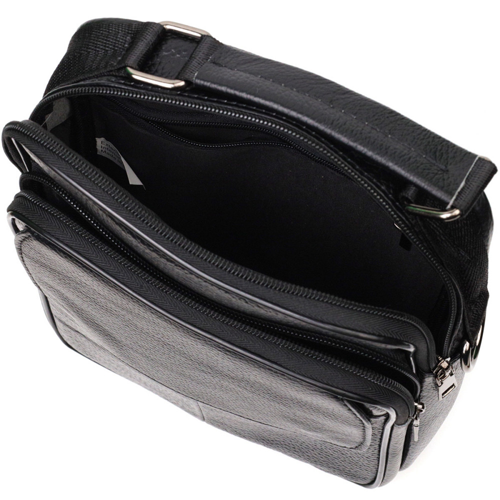 Практичный мужской мессенджер из натуральной кожи Черный (Vintage) Киев - изображение 10