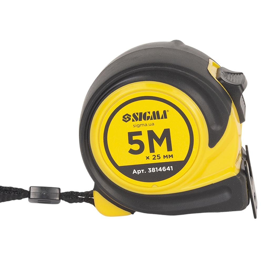 Рулетка гумова Compact двостороннє полотно/зачіп 5 м × 25 мм SIGMA (3814641) Київ - фото 3