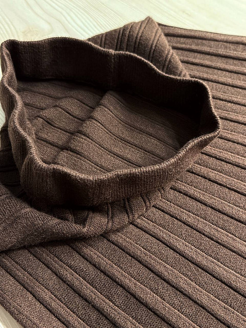 Спідниця жіноча My fashion 8893 в’язана довга максі пліссе трапеція коричнева, коричневий, one size Київ - фото 7