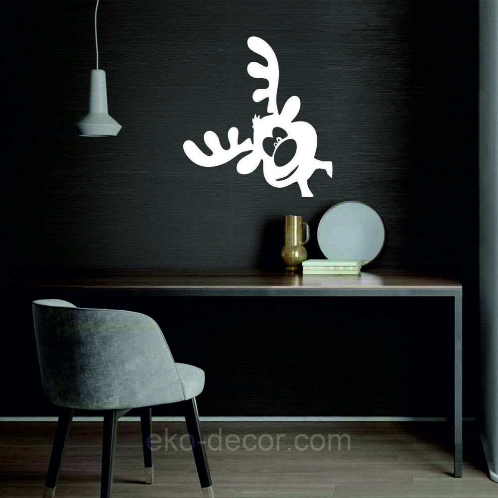 Декоративное настенное Панно «Олень», Декор на стену 50*50 см, Белый Киев - изображение 7