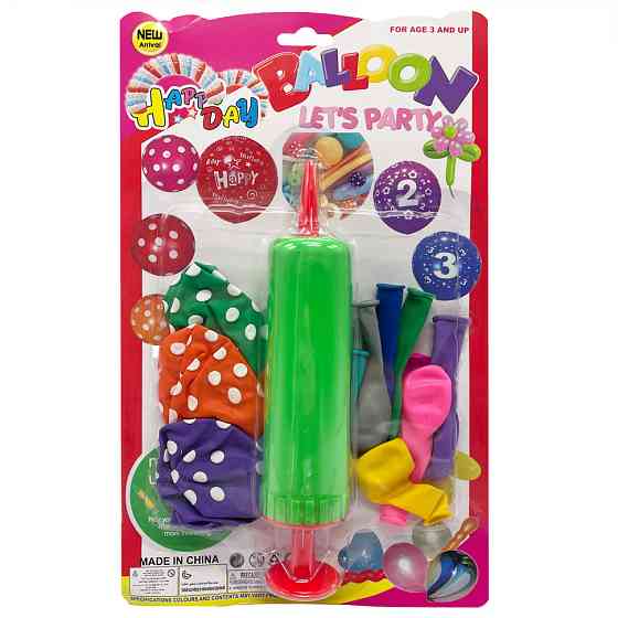 Набор Воздушных шаров MK5480 насос, 14 шт, на листе Зеленый Винница