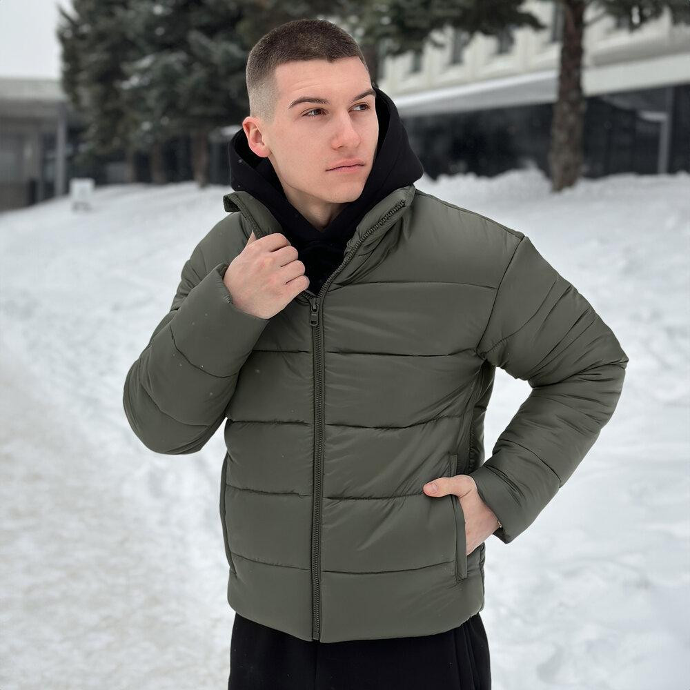 Чоловічий пуховик зимовий дутий короткий, куртка тепла Pobedov Bubble Gum водовідштовхувальна до -20 хакі Одеса - фото 2