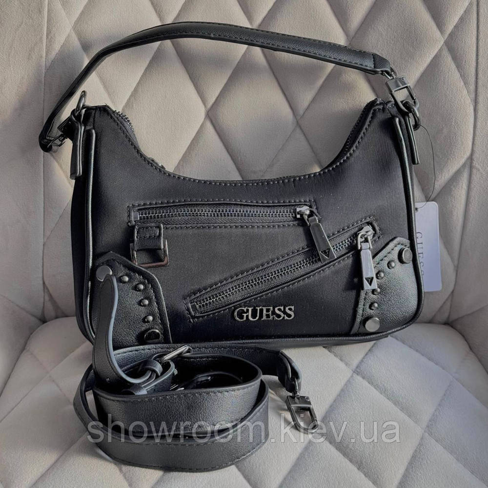 Женская компактная сумка на плечо Guess (812820) черная Киев - изображение 8