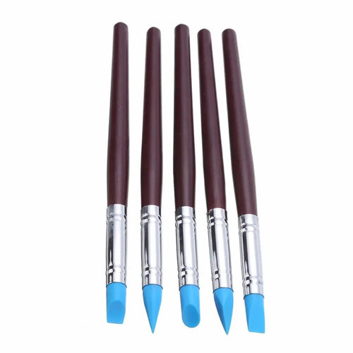 Набір силіконових пензлів 5 шт з різними наконечниками для ліплення, скульптури та малювання Київ - фото 1