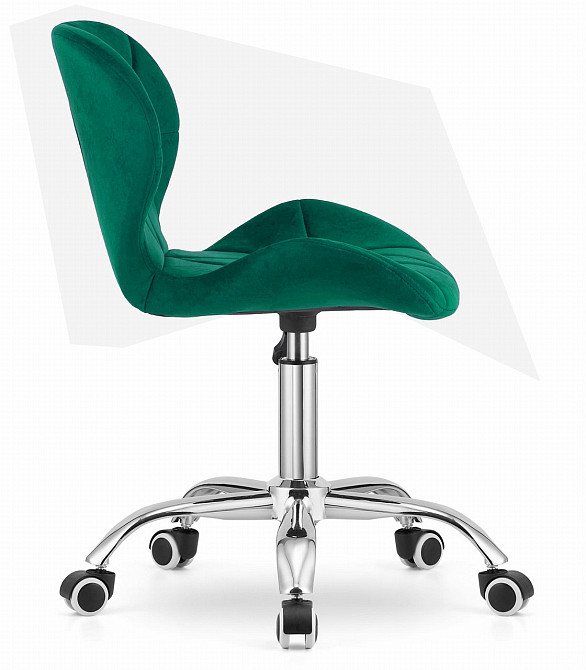 Кресло офисное компьютерное Just Sit RIVELLO Velvet велюр для компьютера, офиса Зелёный Киев - изображение 3