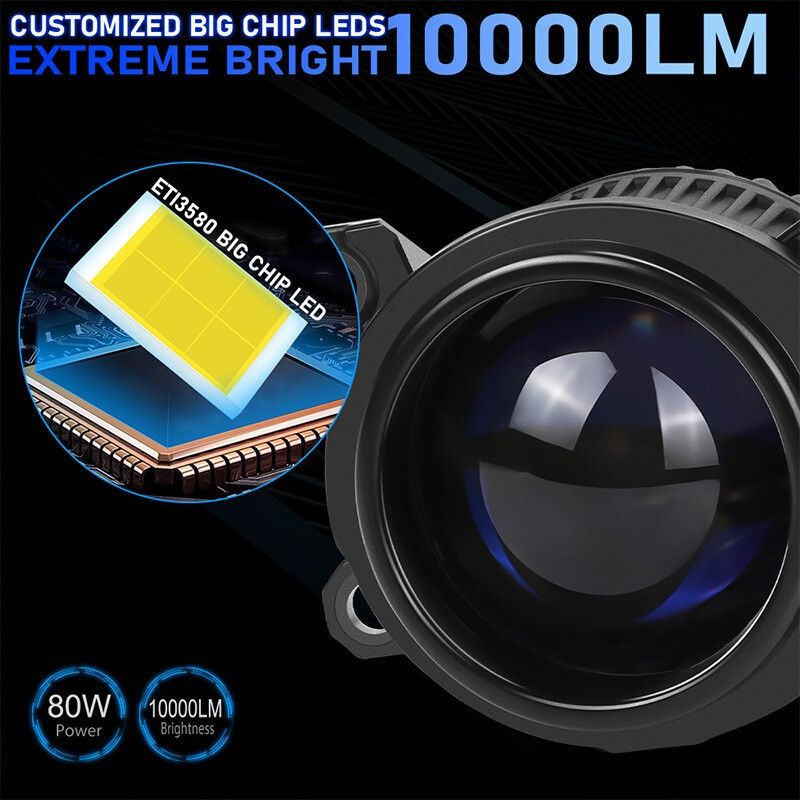 Туманки 2.0" Bi-LED Fog Projector Lens 6000K For Toyota Corolla Sienna C-HR Fortuner Харків - фото 10