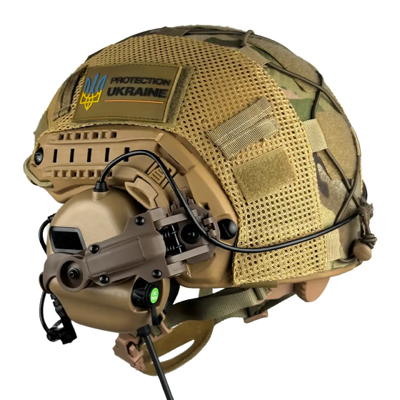 Комплект шлем кевларовый Fast Helmet NIJ IIIA + наушники Earmor M32 Mod3 с чебурашкой + кавер (разме Винница