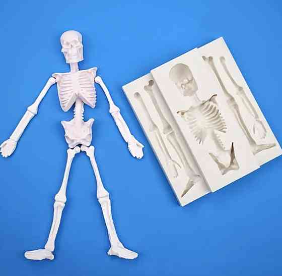 Силиконовая форма Скелет 112 на 97 мм серый Киев