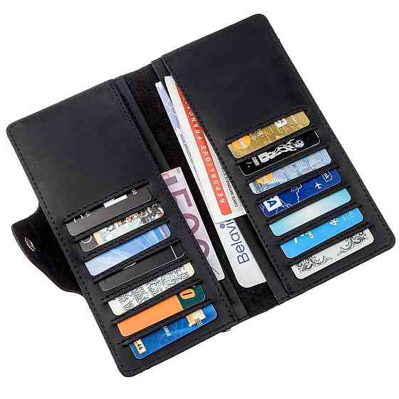 Бумажник мужской вертикальный из винтажной кожи на кнопках SHVIGEL 16182 Черный Киев