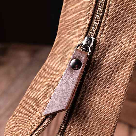 Зручний текстильний рюкзак з ущільненою спинкою та відділенням для планшета Vintage sale_15078 Коричневий Київ