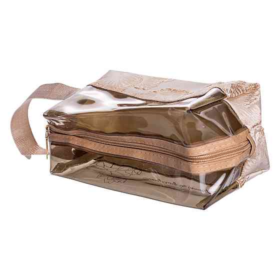 Набір прозорих жіночих косметичок для дому 2 (шт) дорожня косметичка в сумку для косметики, макіяжу, ліків, пензлів Бежевий Київ