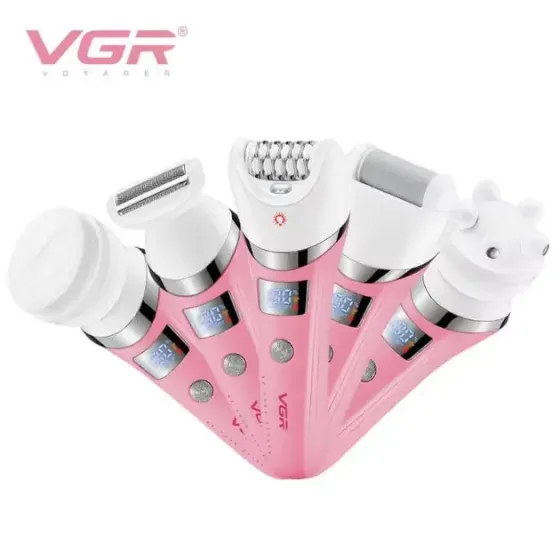Многофункциональный аккумуляторный эпилятор с подсветкой VGR V-759 5в1 женская электробритва Коломыя