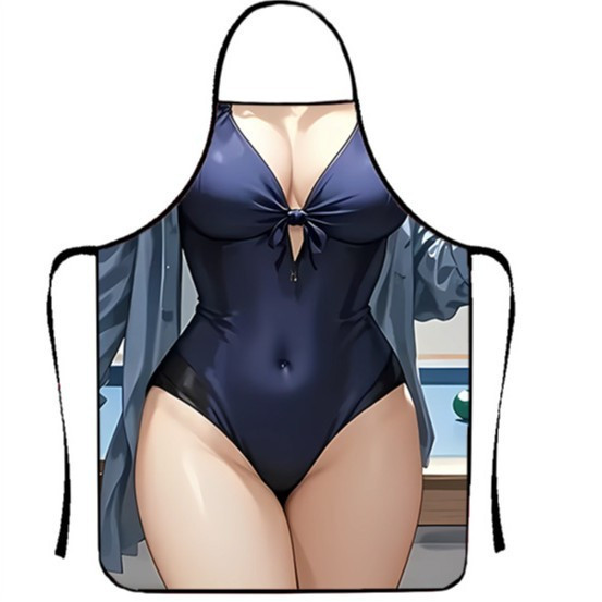 Фартук прикольный женский с принтом в купальнике 80 на 60 см разноцветный Киев - изображение 1