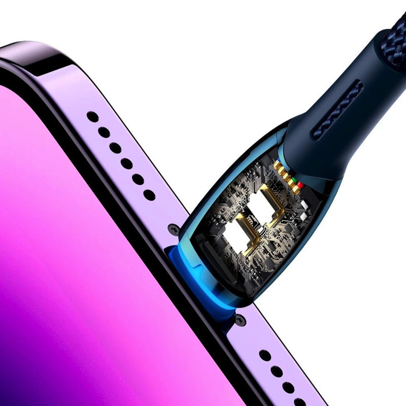 Кабель Baseus Glimmer для быстрой зарядки iPhone 2м Синий Киев - изображение 8