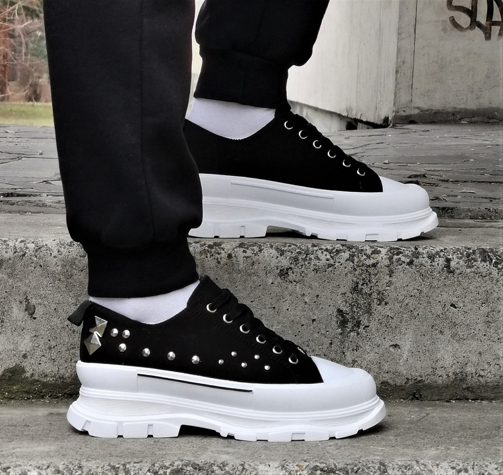 Женские Кроссовки Кеды на Танкетке Чёрные Слипоны Мокасины на Платформе (размеры: 37,38,39,40) - 33-1 Днепр - изображение 7