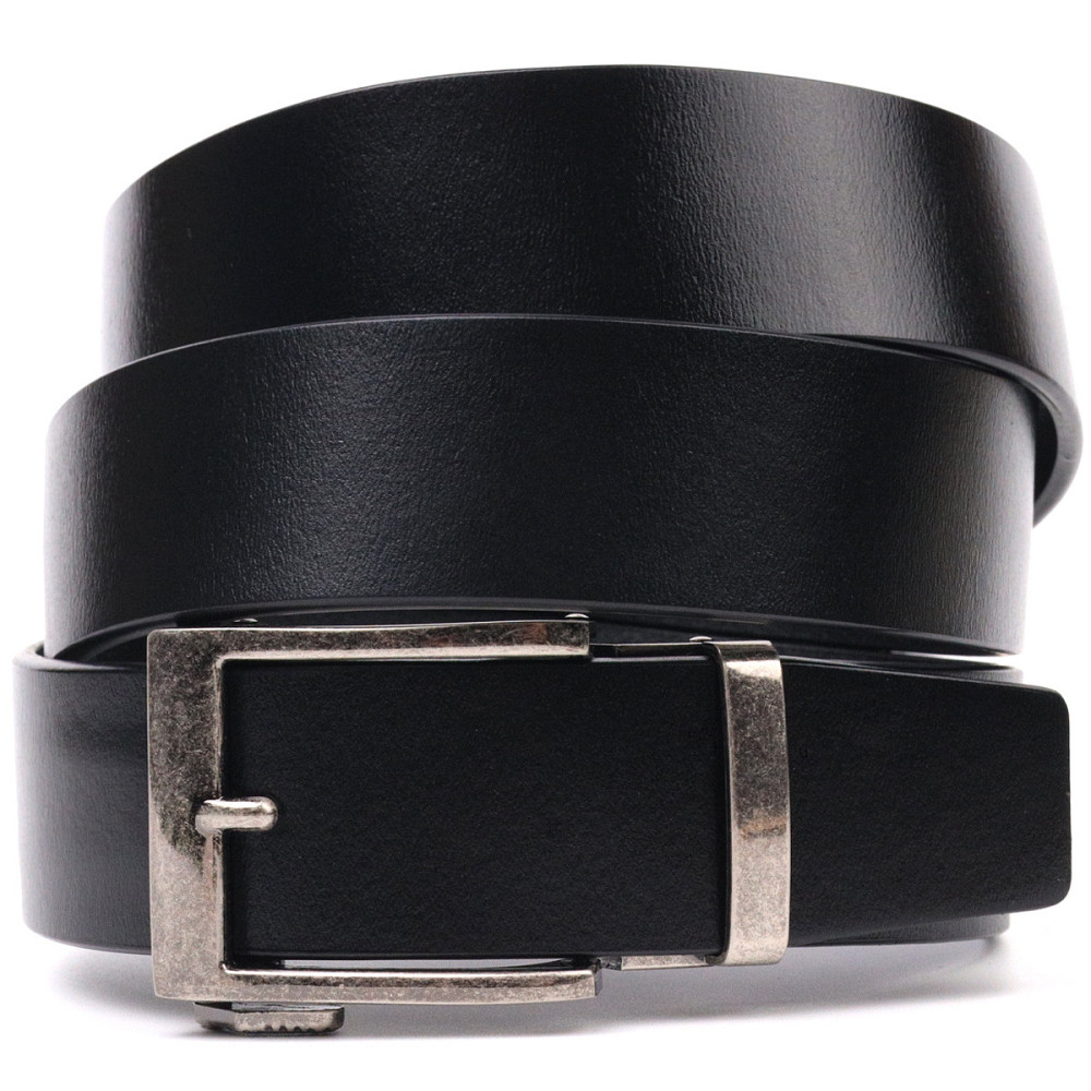 Мужской ремень с интересной автоматической пряжкой Vintage 20379 Черный Киев - изображение 1