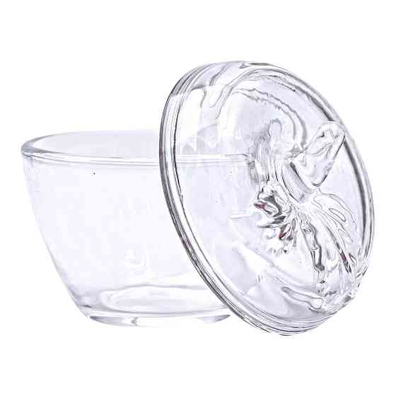 Цукерниця з кришкою Ø 9.5 см ваза цукерниця кругла скляна у формі яблука HP-4-101 Київ