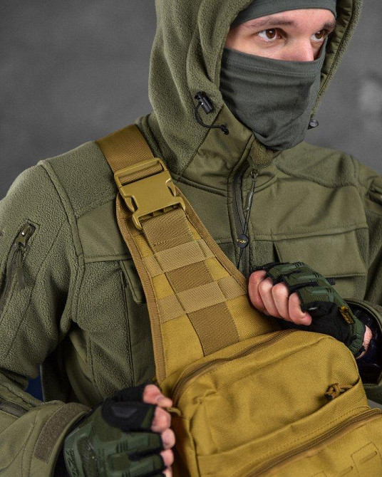 Сумка-слінг тактична з однією лямкою SILVER KNIGHT 8 л coyot ВТ6397 Одеса - фото 3