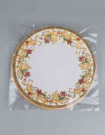 Паперова тарілка з малюнком 18 см "No 2"Золотий візерунок 10 шт (1 пачка) Харків