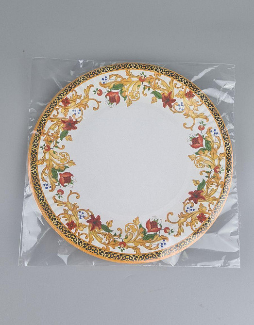 Паперова тарілка з малюнком 18 см "No 2"Золотий візерунок 10 шт (1 пачка) Харків - фото 2