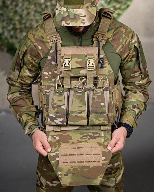 Плитоноска 4 швидкі скидання з напашником мультикам frezzi РП7349 Одеса - фото 4