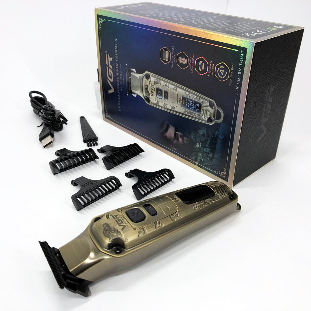 Беспроводной аккумуляторный триммер для стрижки волос VGR V-901, Набор для стрижки с зарядкой TM-84 Львов - изображение 7