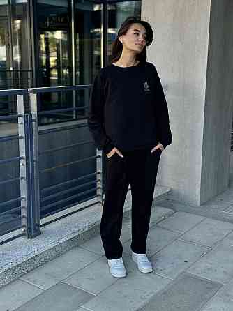 Свитшот женский Черный с тризубом Черный S Харьков