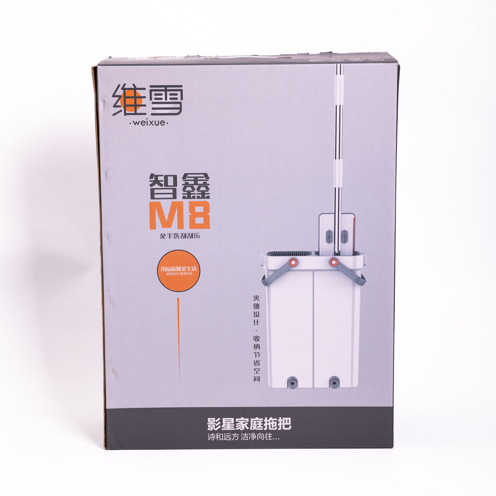 Household Швабра з відром для миття підлоги з віджимом, плоска насадка з мікрофібри, набір для Коломия - фото 10